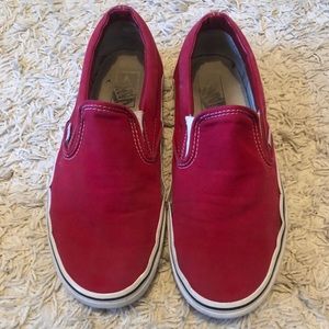 Red Slip on Vans Mens 9